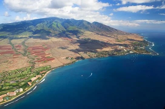 Arial of Lahaina - where we are staying.  - Photo © Carl Amoth