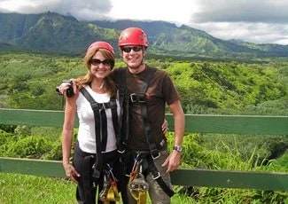 Bev & Carl about to zipline