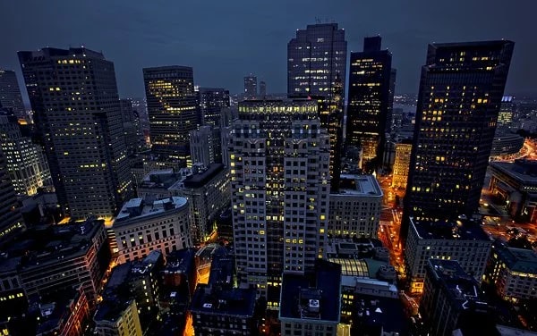 Boston skyline (view from the rooftop of the Marriott Custom House)