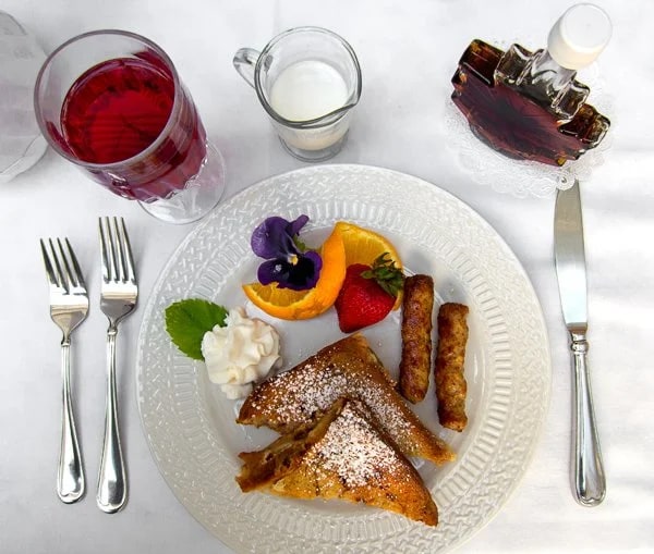 Banana-stuffed French toast, and more at Captain Farris B&B, Hyannis, MA