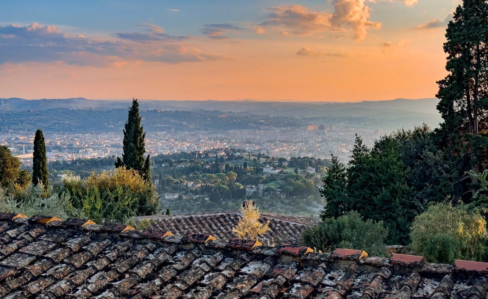 View of Florence from our table at Terrazzo 45 in Fiesole
