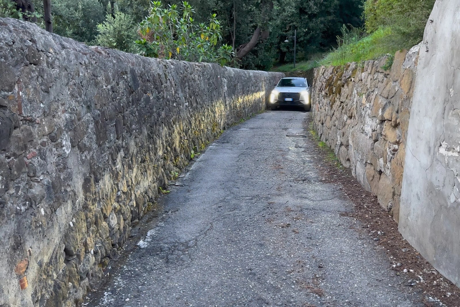 We had the fold in the side mirrors to make it through this narrow lane on the way back to the villa