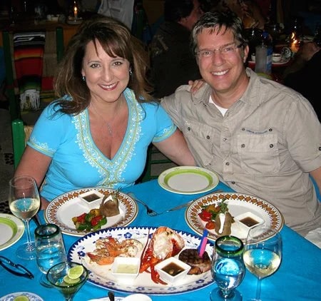 Enjoying an incredible meal at "Edith's." Cabo San Lucas, Mexico