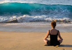 Bev and the surf